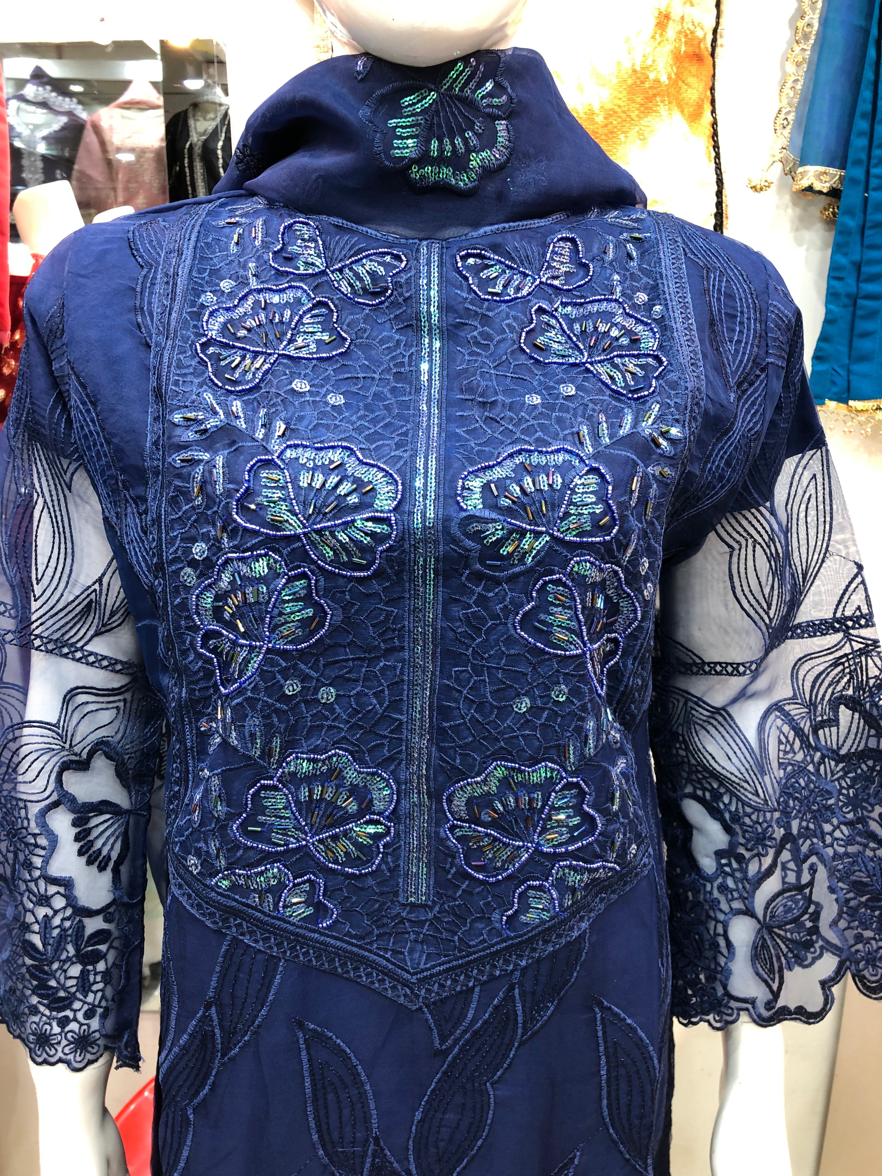 πΈ 3-Piece Fancy Cotton Design Dark Blue β Timeless Elegance for Every Occasion