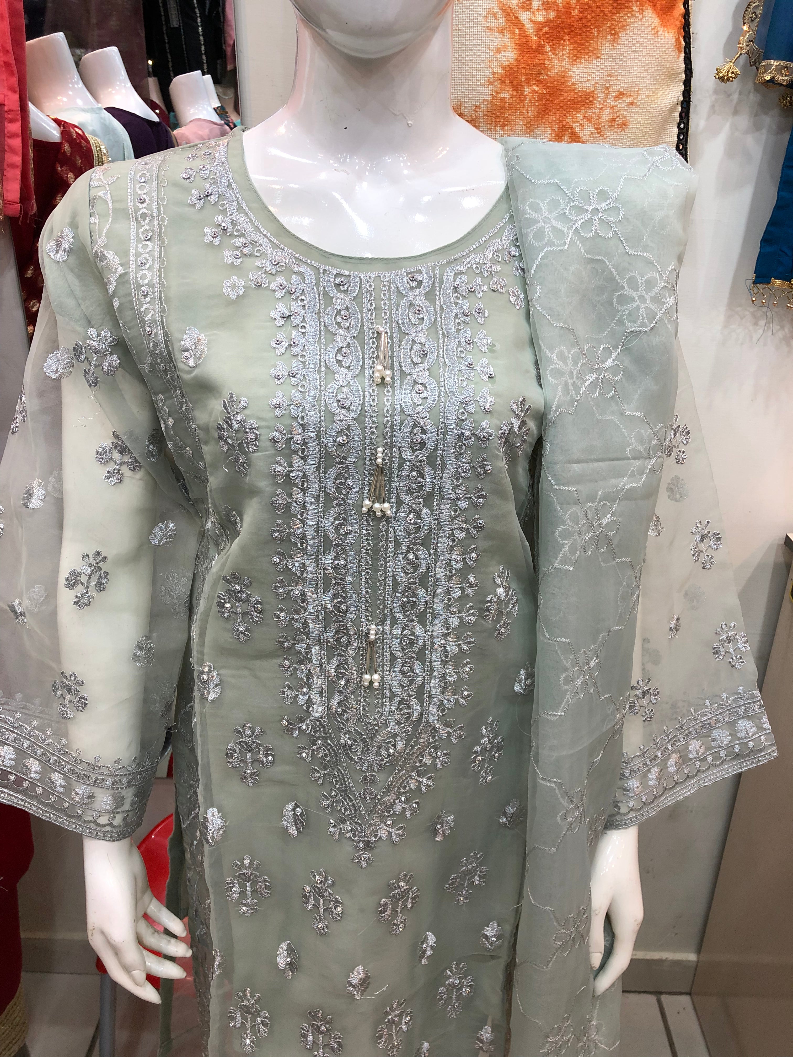 ✨ 3-Piece Fancy Cotton Net Print Floral – Elegant & Festive