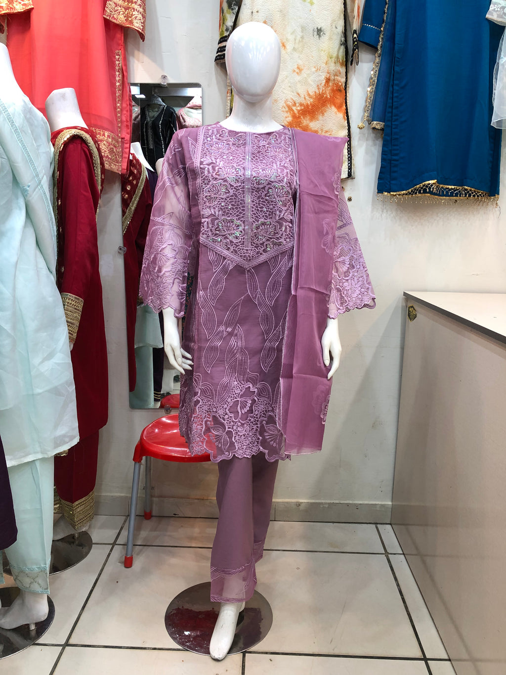 🌸 3-Piece Fancy Cotton Design Sea Green – Timeless Elegance for Every Occasion