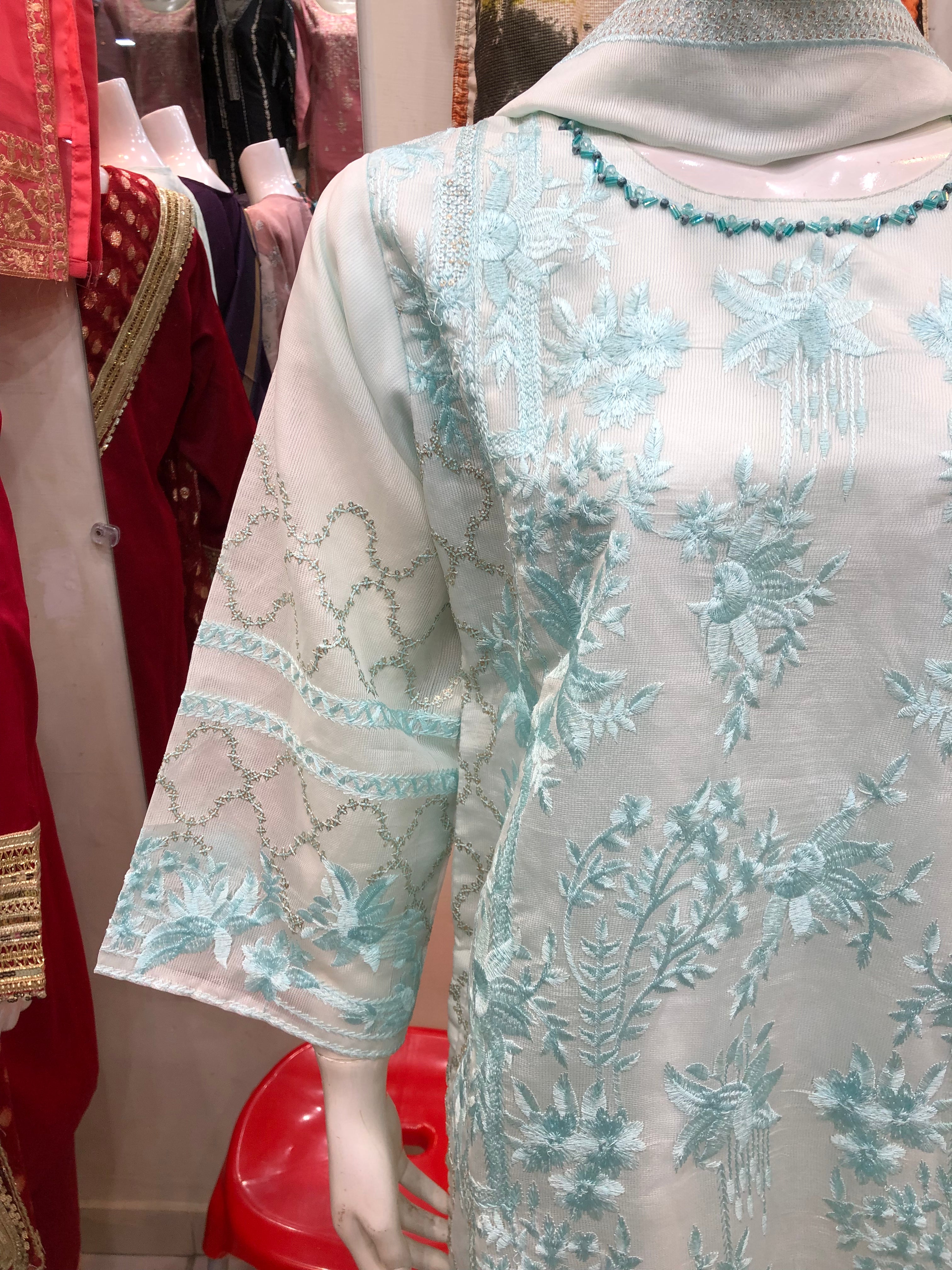 3-Piece Fancy Cotton Design Pink – Full Embroidery Elegance