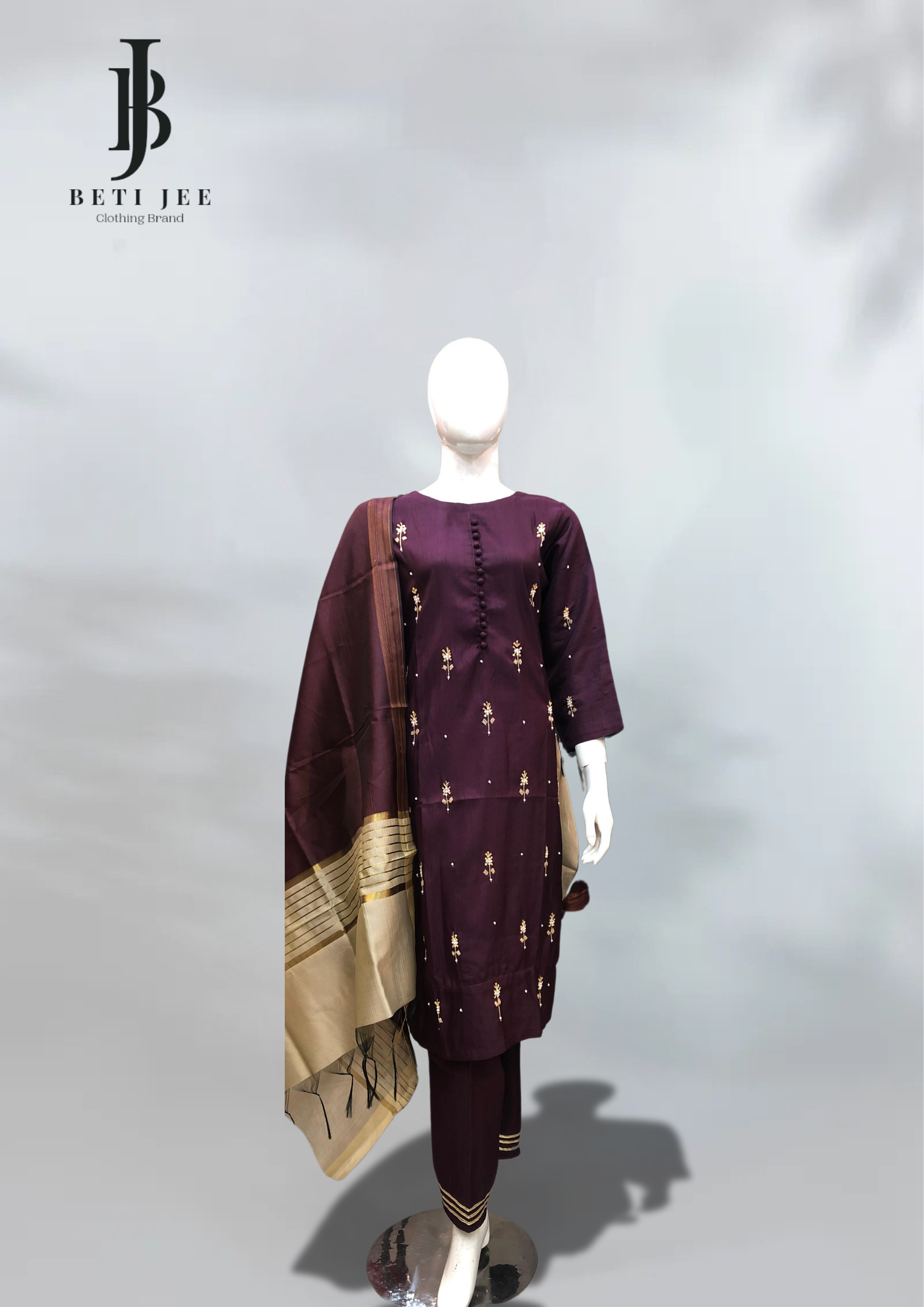 ✨ 3-Piece Button Gala Purple – Elegant & Timeless