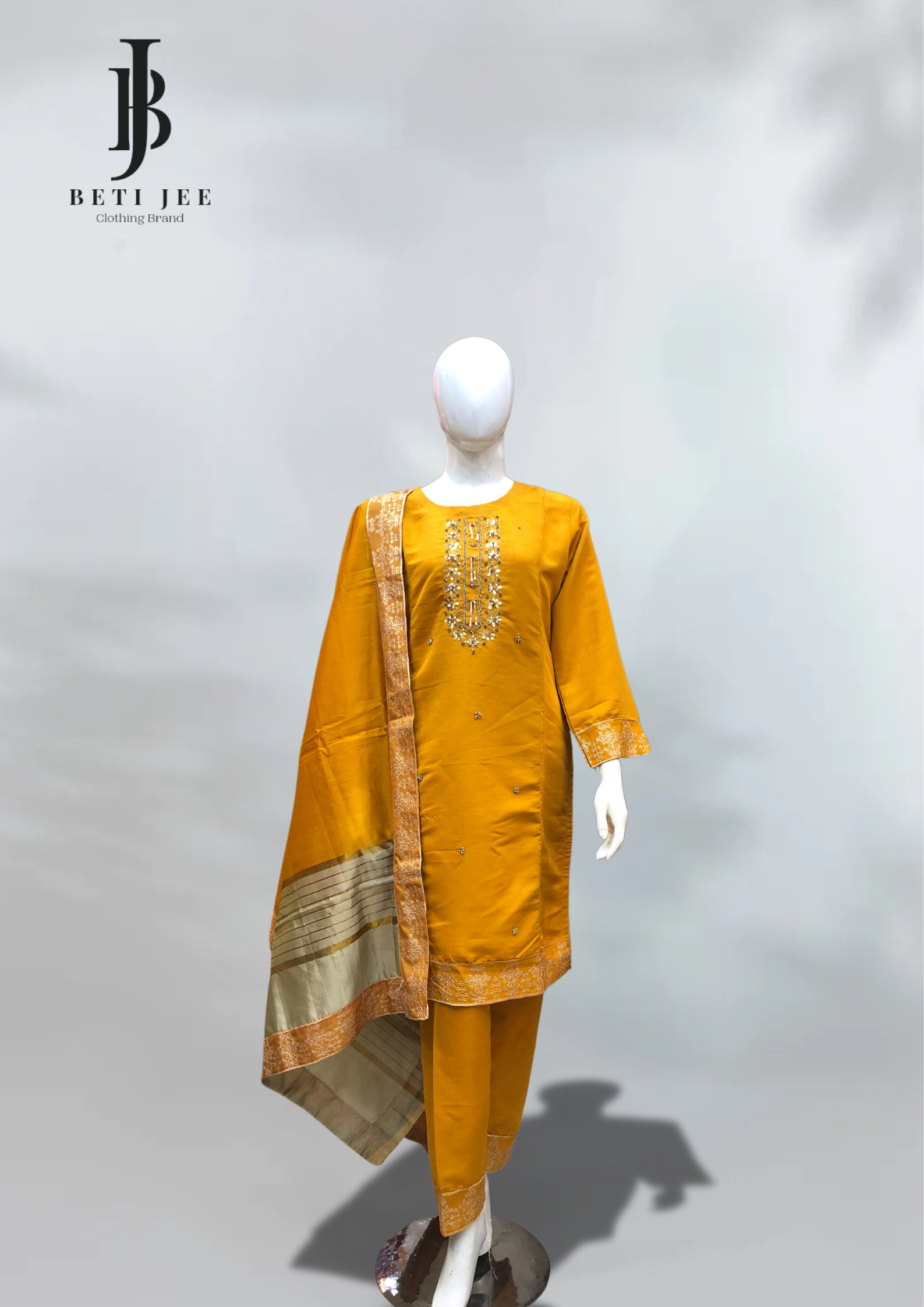 👗 3-Piece Hand Work Party Wear – Elegant & Timeless